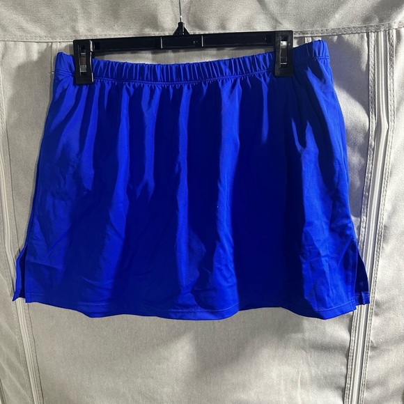 Kim Gravel x Swimsuits For All Side‎ Slit Swim Skirt Size 10 Blue Dazzle A590018 - Picture 2 of 7